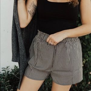 NWOT CJLA Beckett Shorts, black gingham - medium, in original packaging.